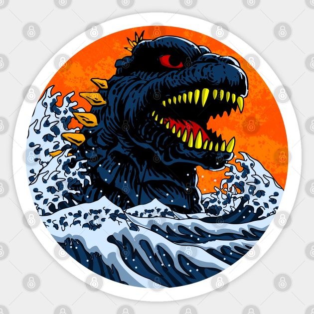 BIG MONSTER WAVE Sticker by canzyartstudio